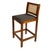 Traditional Oak Cane Back Bar Counter Stool With Upholstered Seat For Sale - Image 3 of 8