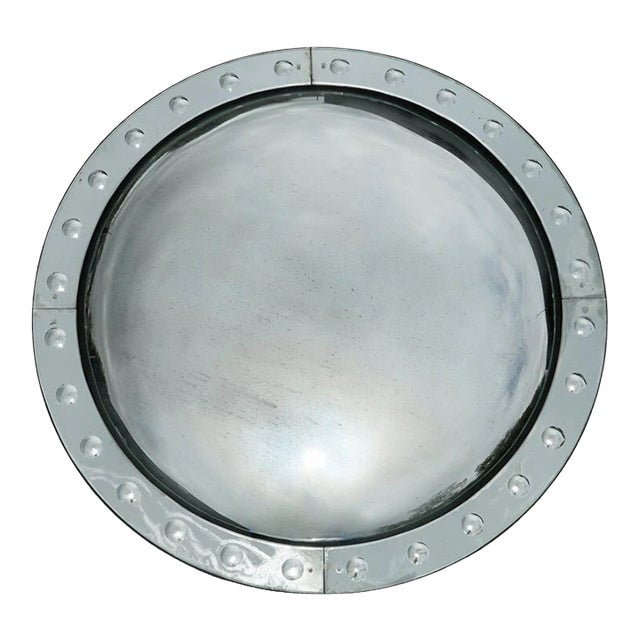 Massive Round 53in Tall Convex Glass Sorcerers Mirror Butlers Wall Mirror For Sale