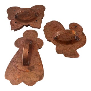 Set of 3 Vintage Extra Large Cape Code Copper Works Cookie Cutters For Sale