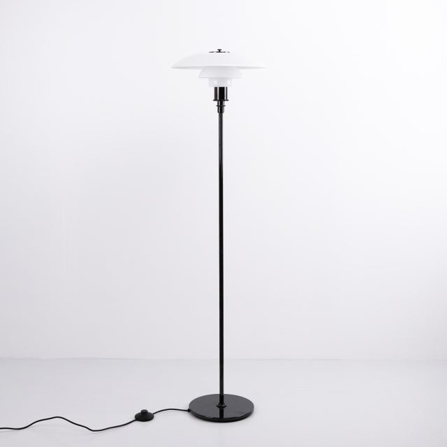 Black Model PH 3.5/2.5 Floor Lamp with Black Frame and Opal Glass by Poul Henningsen for Louis Poulsen For Sale - Image 8 of 9