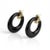 14k Yellow Gold Diamond and Carved Onyx Circle and Turquoise Door Knocker 1.5 Inch Earrings, a Pair For Sale - Image 9 of 10