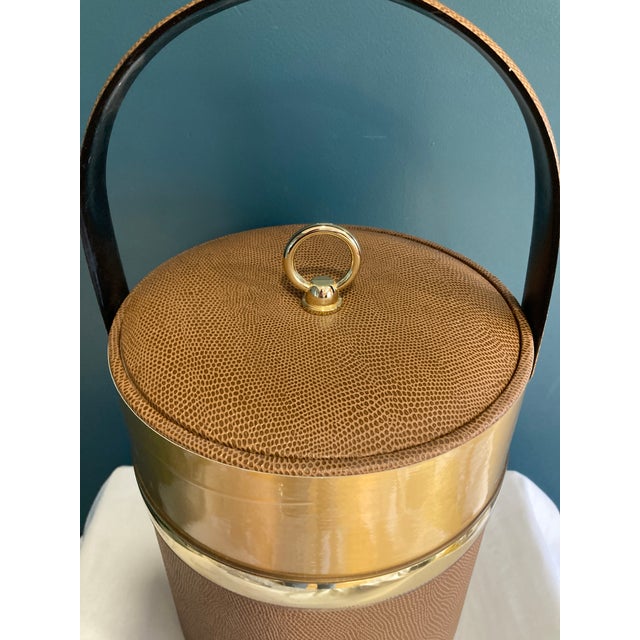 Mid 20th Century Mid 20th Century Georges Briard Mid-Century Ice Bucket With Faux Leather For Sale - Image 5 of 12