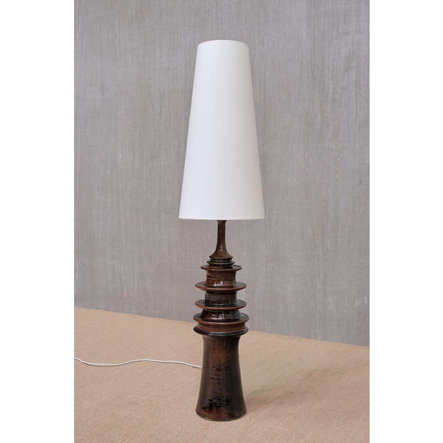 This exceptionally rare ceramic floor lamp was designed by British ceramic artist Carl Cunningham Cole. The piece was...