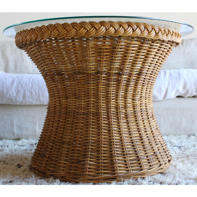 Vintage Mid Century the Wicker Works San Franisco Rattan Woven High End