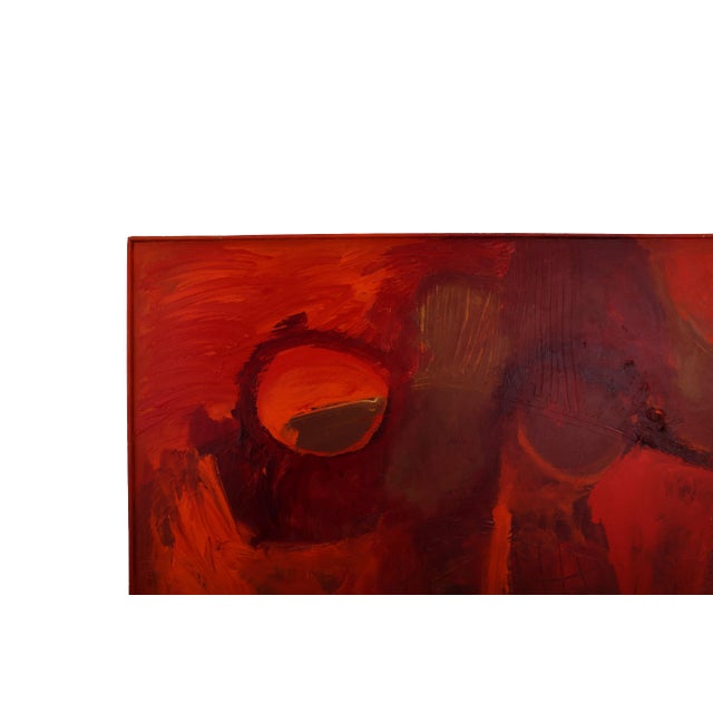 Original Mid Century Modern "Mars Rising" Painting by Artist Virginia Cohn Parkum For Sale - Image 4 of 10