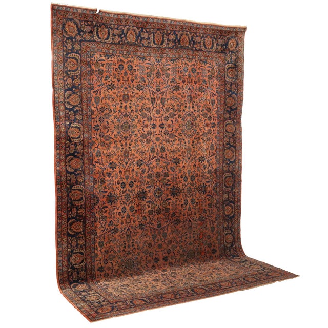 Antique Keshan Manchester Rug in Cotton and Wool For Sale - Image 16 of 16