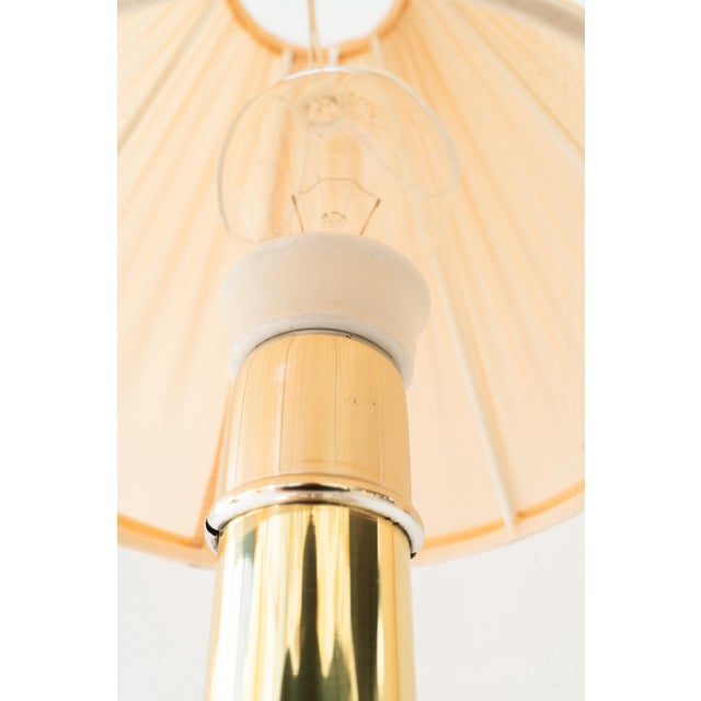 Art Deco Alpaca/Brass Table Lamp with Fabric Shade Vienna, Austria, 1920s For Sale - Image 6 of 18