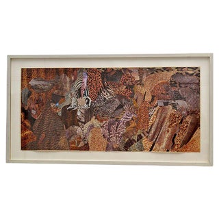 Abstract Collage Art in Tones of Brown by Bill Allan, 1990s For Sale