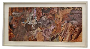 Abstract Collage Art in Tones of Brown by Bill Allan, 1990s