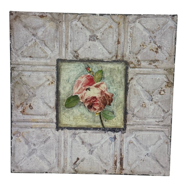 Peggy Abrams Style Rose Tile Print of Canvas For Sale