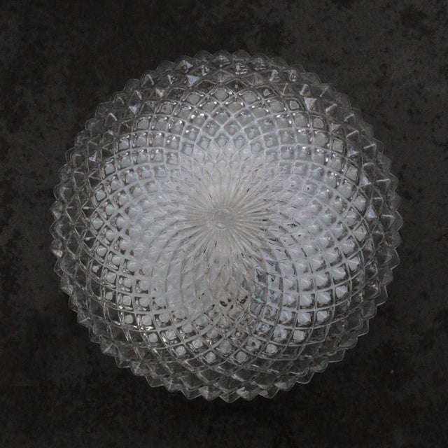 Mid-Century Modern Mid-Century Round Clear Glass Sconces Flush Mount For Sale - Image 3 of 6