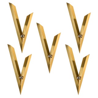 Art Deco Style Brass and Chrome Wall Sconce, 1980s For Sale