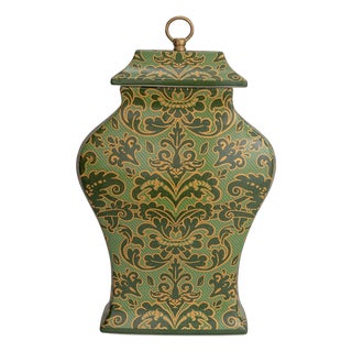 Williamsburg for Port 68 Richmond Damask Green Jar For Sale