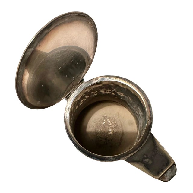 1900 - 1909 English Horn Handle and Silver Plate Pitcher For Sale - Image 5 of 5