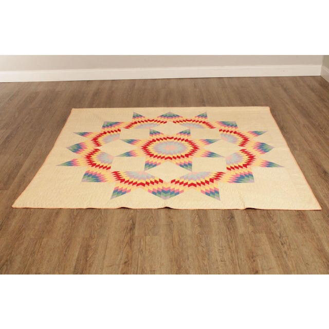 Traditional Vintage 'Broken Star' Pattern Quilt For Sale - Image 3 of 13