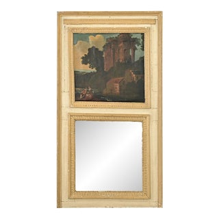 French 19th Century Painted Trumeau Mirror For Sale