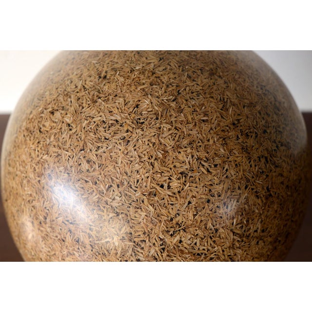 Mid-Century Modern Rice Husk Lucite Sphere Sculpture For Sale - Image 3 of 6