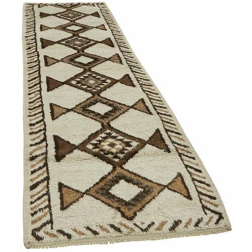 Textile Beige Bohemian Runner Rug For Sale - Image 7 of 7