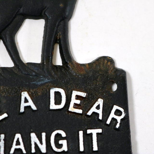Vintage Cast Iron Hook-"Be a Dear Hang It Here" For Sale - Image 4 of 6