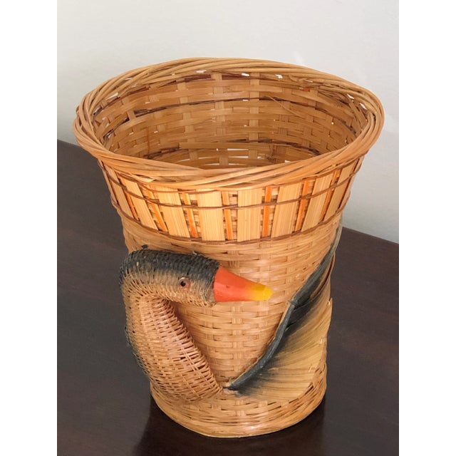 Wood Vintage Chinese Black Swan Planter Basket For Sale - Image 7 of 13