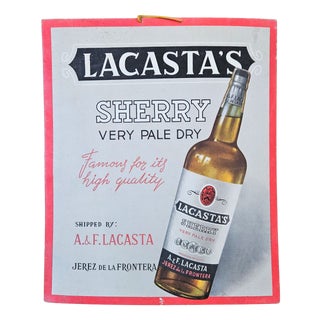 Advertising Cardboard from Lacastas Sherry, 1920s For Sale