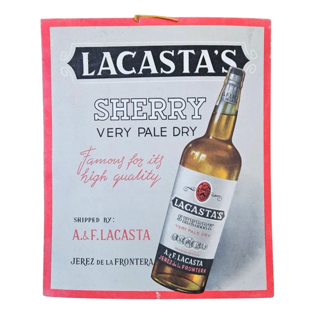 Advertising Cardboard from Lacastas Sherry, 1920s For Sale