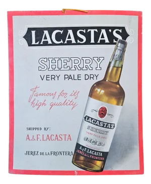 Advertising Cardboard from Lacastas Sherry, 1920s