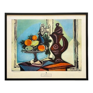 Pablo Picasso Vintage 1951 Mid Century Modern Framed Fine Art Lithograph Print " Compote Dish and Pitcher by Window " 1937 For Sale