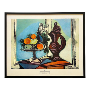 Pablo Picasso Vintage 1951 Mid Century Modern Framed Fine Art Lithograph Print " Compote Dish and Pitcher by Window " 1937