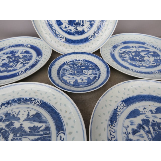 Chinese Rice Grain Plates 7 Pieces Chairish