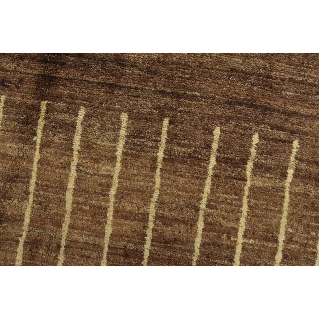 Gabbeh Rug 6’7” X 10’1” Brown Wool Contemporary Hand-Knotted Carpet For Sale - Image 4 of 15