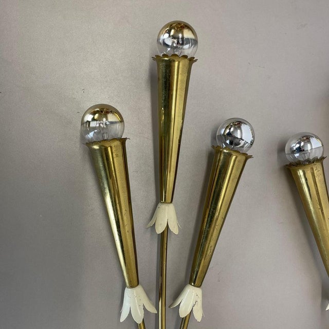 Brass Theatre Wall Light Sconces, Italy, 1950s, Set of 2 For Sale - Image 6 of 18