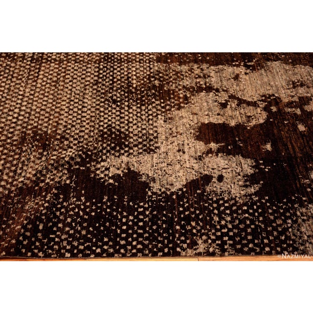2020s Nazmiyal Collection Textured Brown Modern Transitional Area Rug For Sale - Image 5 of 6