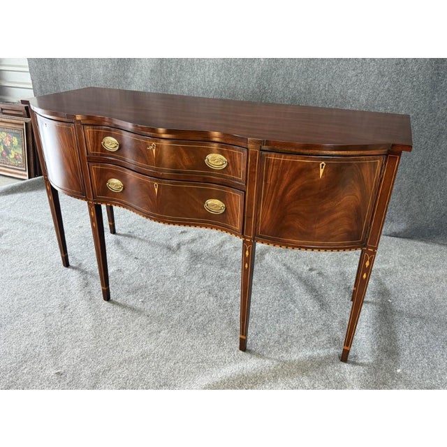 American C2000 Henkel Harris Mahogany Inlaid Sideboard No. 2367 For Sale - Image 3 of 18