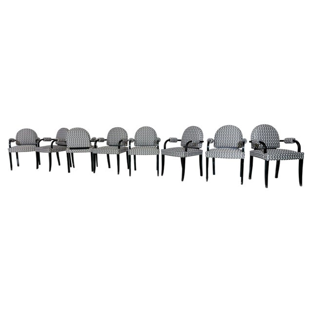 Art Deco Armchairs, Set of 8 For Sale
