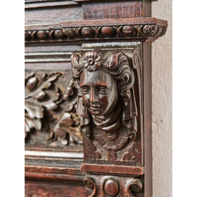Neo-Renaissance Carved Oak Bench For Sale - Image 9 of 11