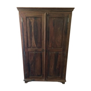 Handcrafted Rustic Wood Armoire For Sale