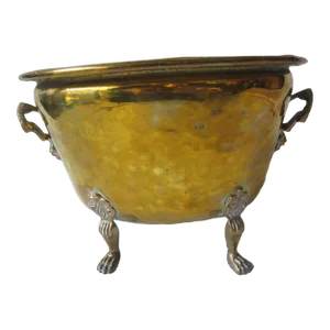 English Footed Brass Cache Pot