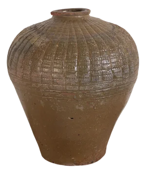 Antique Wabi-Sabi Style Ceramic Vase, 1900s