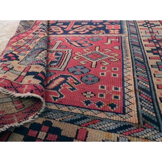 Navy Blue Galerie Shabab Collection Mid-20th Century Turkish Anatolian Throw Rug For Sale - Image 8 of 8