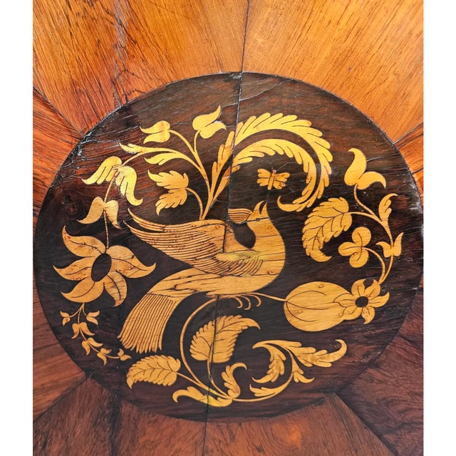 19th Century English Victorian Rosewood Tilt-Top Marquetry Coffee Table For Sale In Washington DC - Image 6 of 12