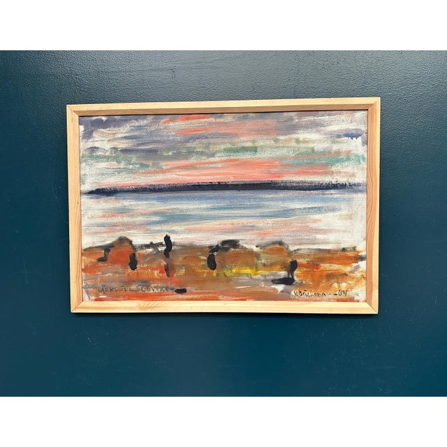 Vidar Bäckman, Spring Evening in Göviken, 1950s, Oil Painting on Canvas, Framed For Sale - Image 14 of 18