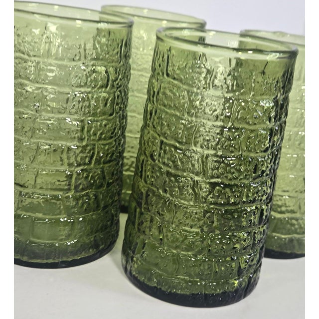 Vintage Avocado Brick Tumblers- Set of Four For Sale - Image 6 of 13