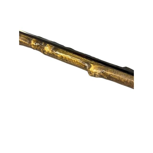 Metal Mid-Century Hollywood Regency Faux Bamboo Coffee Table with Bronze Base, 1950 For Sale - Image 7 of 11