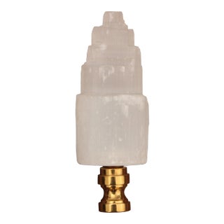Selenite Crystal Tower Lamp Finial For Sale
