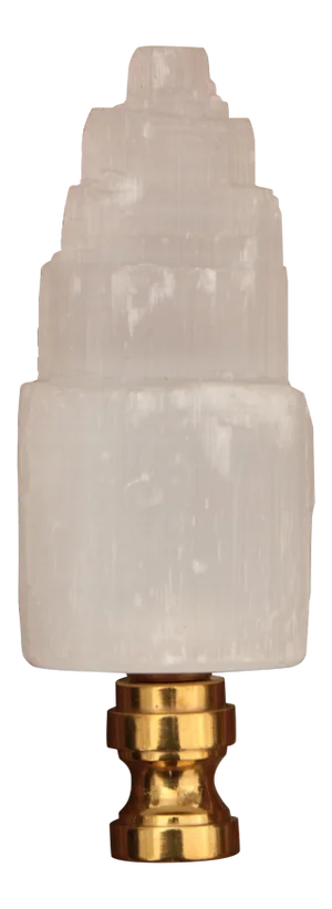 Selenite Crystal Tower Lamp Finial
