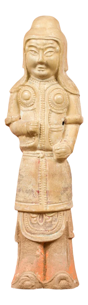 Chinese Tang Dynasty Terracotta Warrior with Straw Glaze