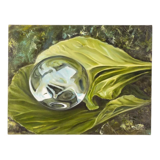 Gabriella Giardi, Marbles Series: Glass Ball, 2017, Oil on Canvas For Sale