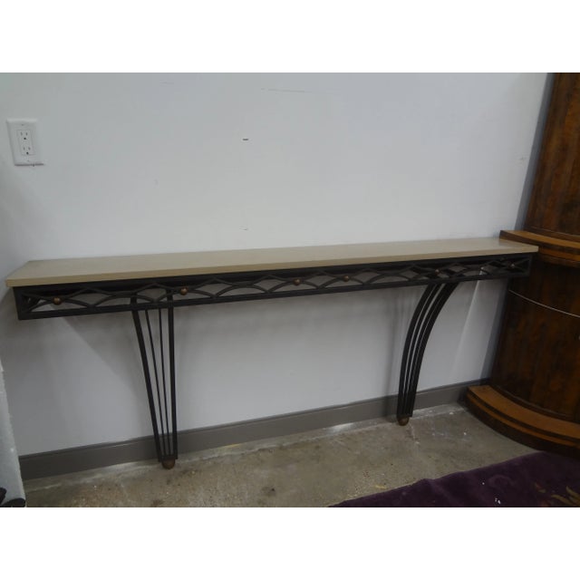 1940s French Jean Royère Style Wrought Iron Console Table For Sale - Image 11 of 13
