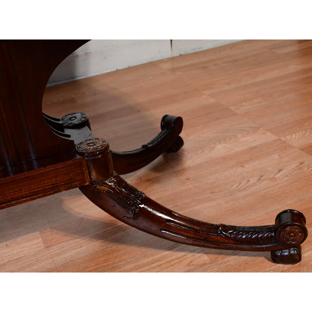 1920s Antique English Regency Style Mahogany Vanity Desk / Makeup Table For Sale - Image 14 of 17